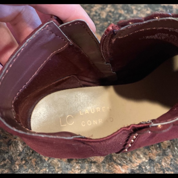 LC Lauren Conrad Burgundy Size 8 1/2M Ankle Boots - Picture 5 of 5